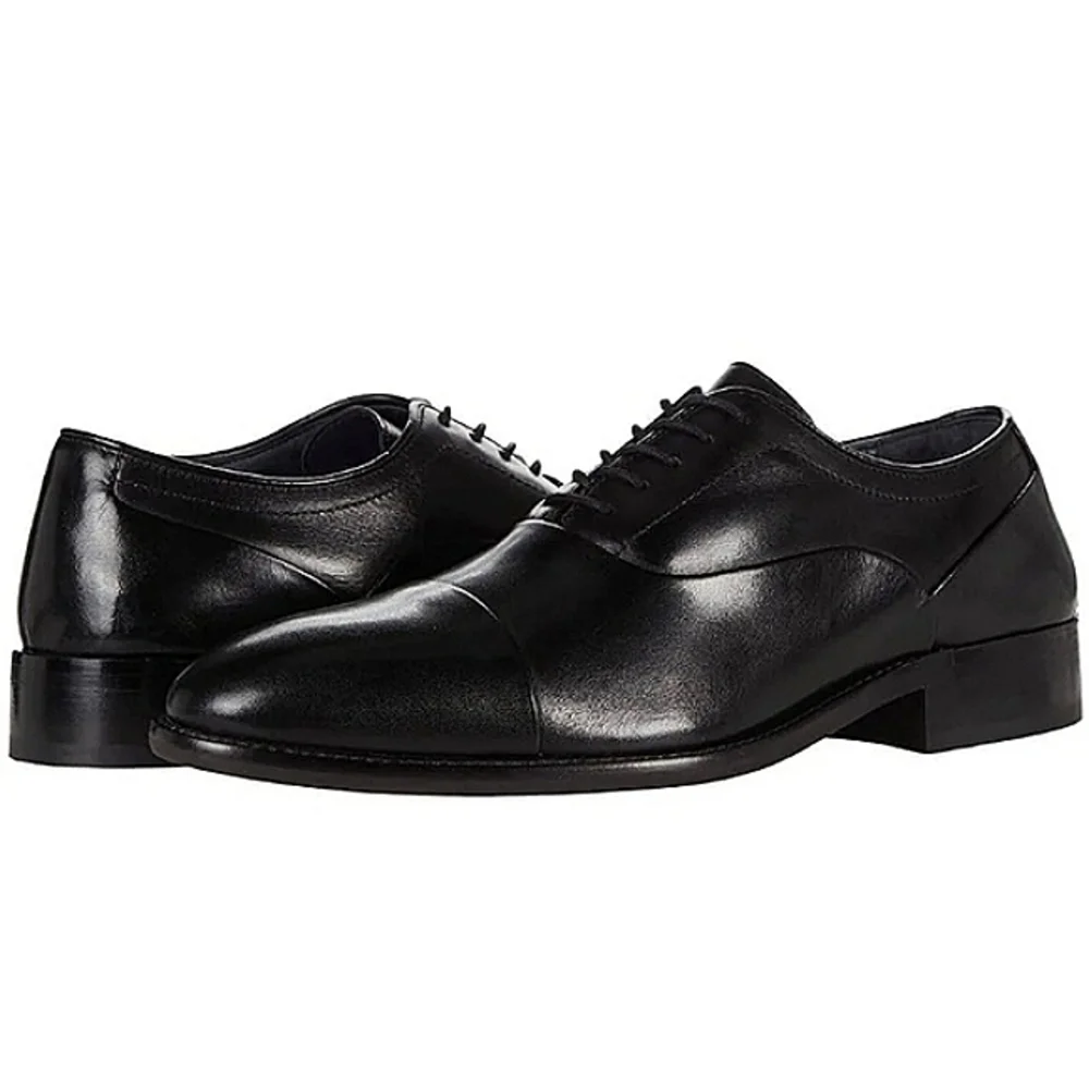 New w/Box Johnston & Murphy Stockton Cap Toe Genuine Leather Lace-Up Oxford 10.5